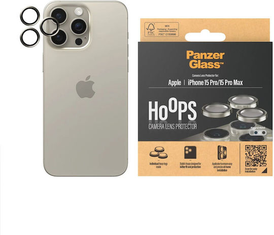 PanzerGlass Hoops Προστασία Κάμερας Μεταλλικό Πλαίσιο Μαύρο για το iPhone 15 / 15 Plus