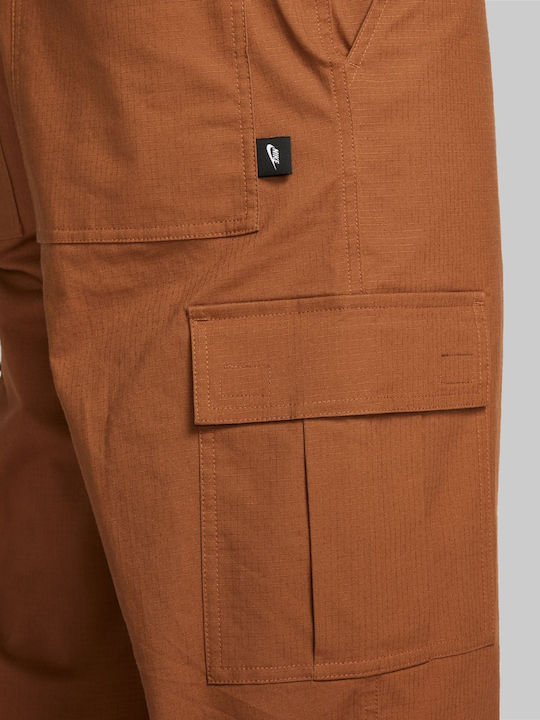 Club Men's Cargo Elastic Brown Trousers