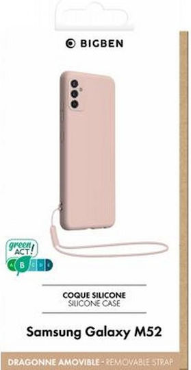Bigben Connected Case Samsung Galaxy M52 5g In Silicone Matching Wrist Strap Pink