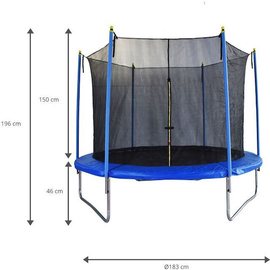 Oxford Home Outdoor Trampoline Diameter 183cm with Net