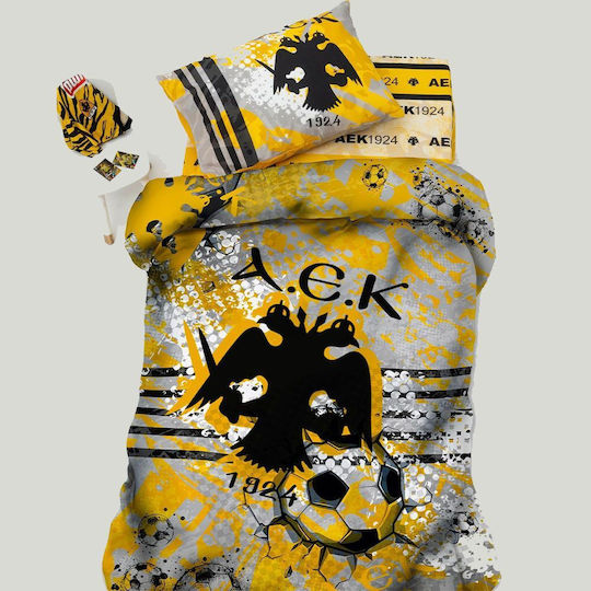 Palamaiki Aek 1924 Kids Cotton Pillowcase Set 50x70cm Yellow