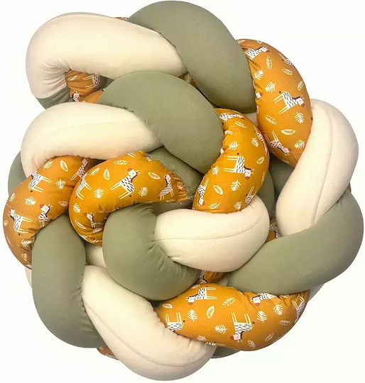 Baby Star Crib Bumpers Braided Inside Khaki - Ecru 19x200cm