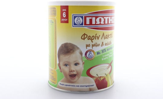 Giotis Плодовo пюре Фарин Лакте с вкус Ябълка & Круша 300гр за 6+ месеца