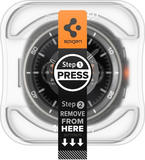 Spigen EZ Fit Закалено стъкло за Samsung Galaxy Watch 8 Classic 46mm, Spigen 2бр AGL09877