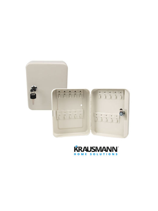 Krausmann Wall Key Holder Metallic 48 positions with Lock 20x7.5x25cm