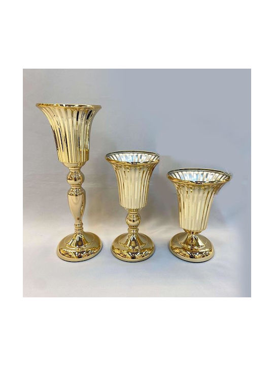 Vază Decorativă Metalic Auriu 14.5x14.5x21cm 1buc