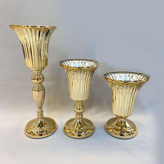 Διακοσμητικό Βάζο Metallisch Gold 14.5x14.5x21cm 1Stück