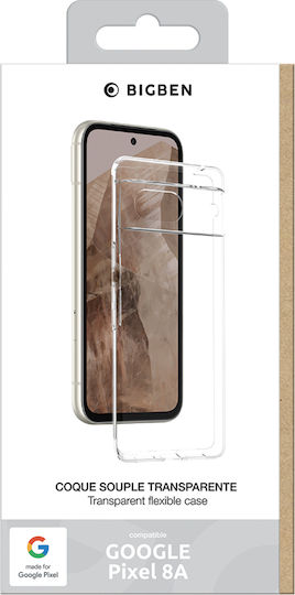 Bigben Handyhülle Google Pixel 8a Flexibles Silisoft Mfg Anti-Gelbstellung Transparente