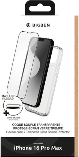 Bigben 2 In 1 Accessory Pack iPhone 16 Pro Max Flexible Smartframe Transparent Mobile Phone Case