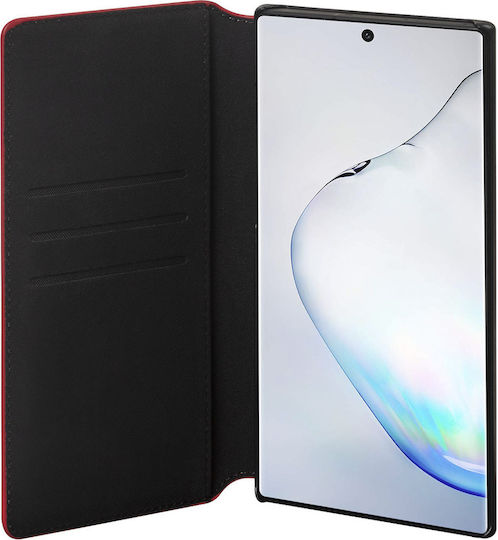 Husă Tip Folio Façonnable Samsung Galaxy Note 10+ N975 Folio Cu Buton Lăcuit Roșu