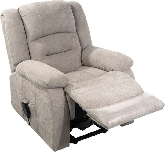 Cloud Ii Relax Armchair with Footstool Ecru 50x54x67cm
