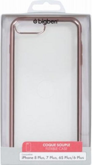 Bigben Connected Case Iphone 6 Plus/6s Plus/7 Plus/8 Plus Soft Metal Contour Transparent