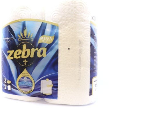 Zebra White Mega Küchenpapier 2 Rollen 3 Blätter