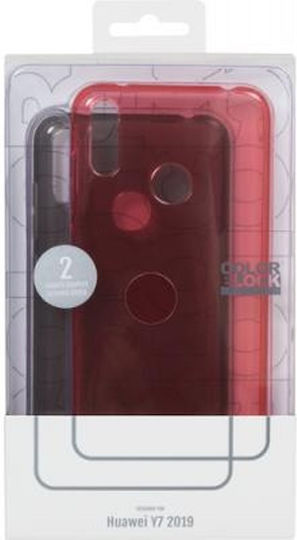 Farbblock Schutzset Farbblock Huawei Y7 2019 Rosa