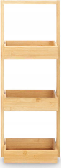 Kipit Floor Bathroom Shelf Bamboo with 3 Shelves 26x17x70cm Beige Kipit Floor Bathroom Shelf Bamboo with 3 Shelves 26x17x70cm Beige