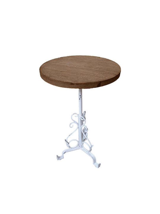 Round Side Coffee Table HA0902 Metal Beige W40xL40xH67cm