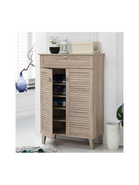 Holz Schuhschrank FP-03C mit 5 Regalen Beige L77.8xW36.8xH119.6cm