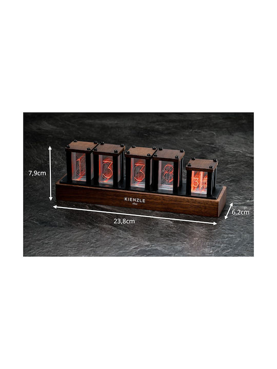 Kienzle Wanduhr Digital Braun 23.75x6.15cm