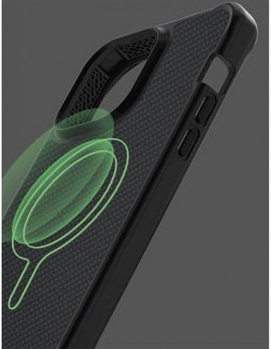 Itskins Handyhülle iPhone 14 Pro Max Verstärkte Ballistic Nylon R Magsafe Kompatibel Schwarz