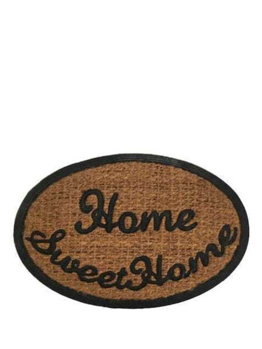 Viosarp Non-Slip Oval Doormat Home Sweet Home Brown 40x60cm