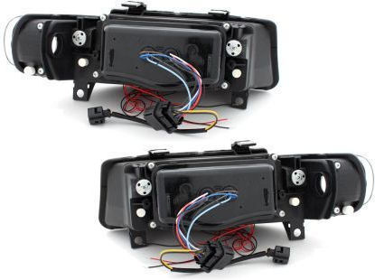 Dectane Front Lights Angel Eyes for Seat Leon / Toledo Chrome 1999-2004 2pcs
