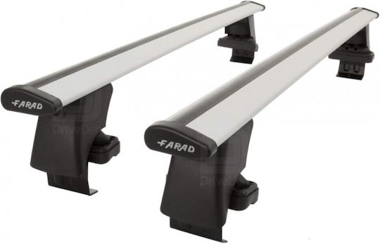 Farad Car Roof Bars Aluminum 140cm for Toyota Prius+ 5D 2012 Set with Roof Rack Legs and Lock Silver