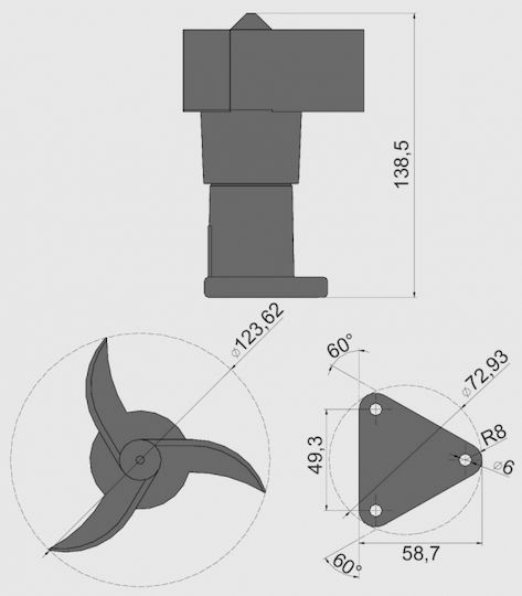 Αισθητήριο Ταχύτητας Ανέμου Plastic Rotating Anemometer Reed Contact