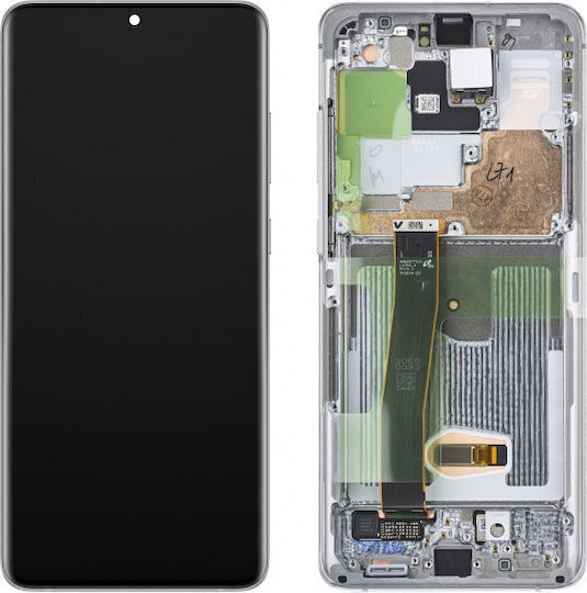 Samsung Екран със Сензорен Механизъм за Samsung Galaxy S20 Ultra 5G, S20 Ultra (Бял)