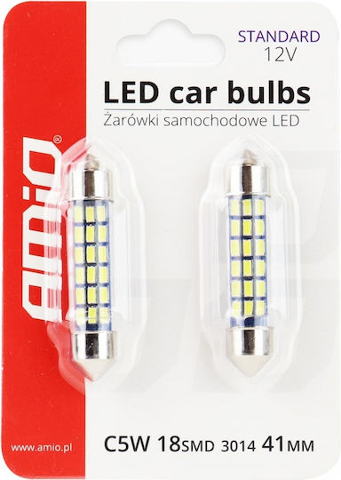 AMiO Lamps Car C5W 41mm LED 5600K Cold White 12V 0.7W 2pcs