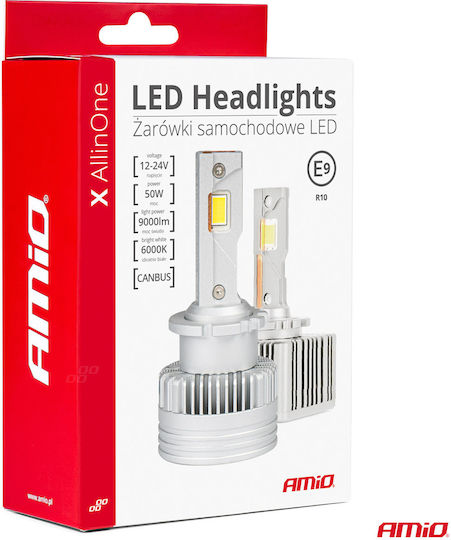 AMiO Лампи Автомобила D3S / D5S / D8S / D1S Canbus LED 6000К Хладно бяло 12-24V 50W 2бр