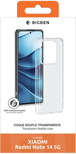 Bigben Connected Back Cover Xiaomi Redmi Note 14 5g Eco-designed Soft Transparent