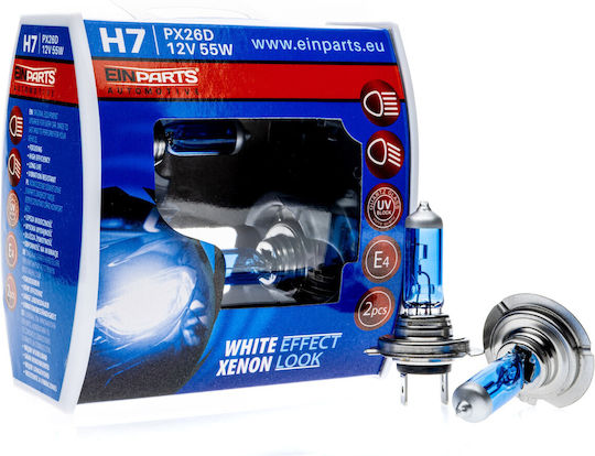 Einparts Λάμπες Αυτοκινήτου H7 Xenon 6000K Ψυχρό Λευκό 12V 55W 2τμχ