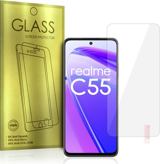 Full Face Tempered Glass Χρυσό (Realme C55)