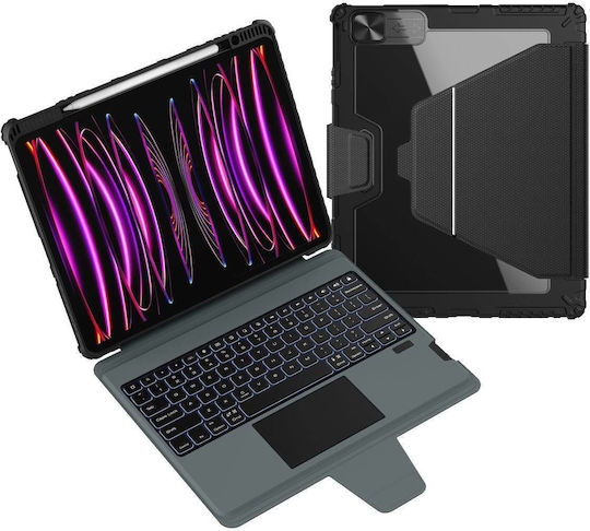 Nillkin Bumper Flip Cover με Πληκτρολόγιο στα Αγγλικά US Μαύρη (iPad 12.9 Pro 2020/2021/2022)