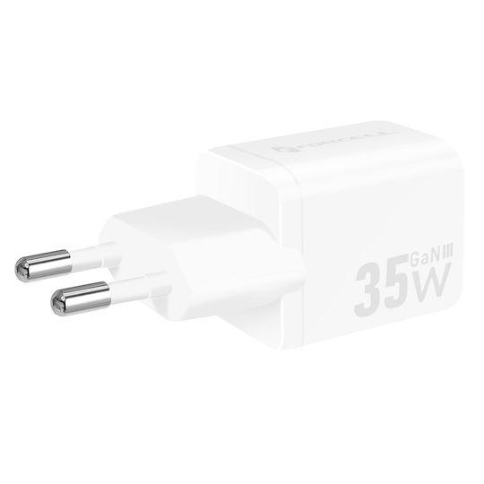 Forcell Charger Without Cable GaN with USB-A Port and USB-C Port 35W Power Delivery / Quick Charge 4.0 Whites (F-Energy Mini VT-35C)