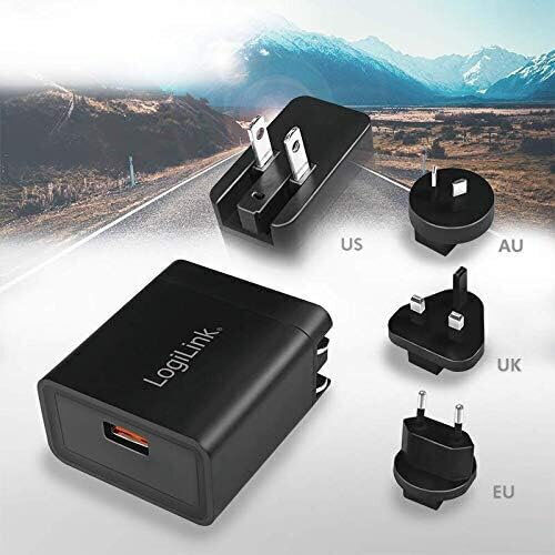 LogiLink Kabeloser Handyladegerät mit USB-A Ausgangsanschluss 18W Schnellaufladung 3.0 Schwarz