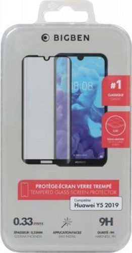 Bigben Connected Gehärtetes Glas Displayschutz Huawei Y5 2019 Fleckenfrei Transparent Schwarz