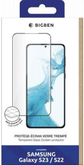 Bigben Connected Tempered Glass Screen Protector for Samsung Galaxy S23 S22 2.5D Scratch Proof Transparent