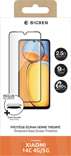 Bigben Displayschutzfolie Xiaomi Redmi 14C 4G 5G Gehärtetes Glas 2.5D 9H Transparent Schwarz
