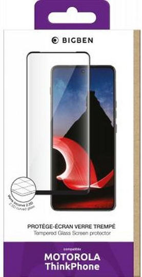 Protector de Ecran Tempered Glass Bigben Connected pentru Motorola ThinkPhone 2.5d Rezistent la Zgârieturi Transparent Negru