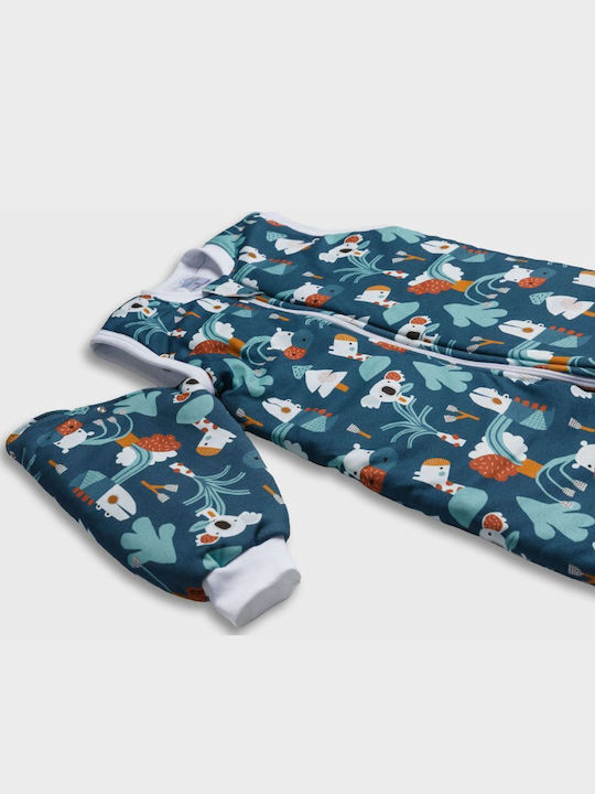 Tender Winter Sleeping Bag with Feet Classic 2.5 Tog Blue with Detachable Sleeves