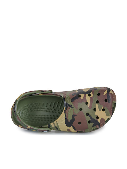 Crocs Classic Camouflage Γυναικεία Σαμπό Πράσινα