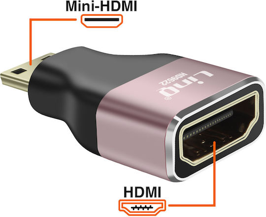 Linq 8K UHD HDMI Female to Mini HDMI Male Video Adapter Black