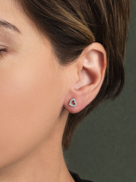 George Art Jewels Σκουλαρίκια από Χρυσό 9Κ με Πέτρες Τιρκουάζ