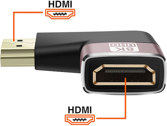 Linq 8k Uhd HDMI Weiblich Zu HDMI Männlich Rechtswinkel Video Konverter Schwarz