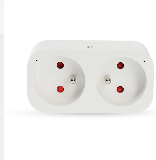 Nedis Wi-Fi Verbundener Stecker Doppel Smartlife Ip21 Wattmeter 3680w Typ E Frankreich Weiß