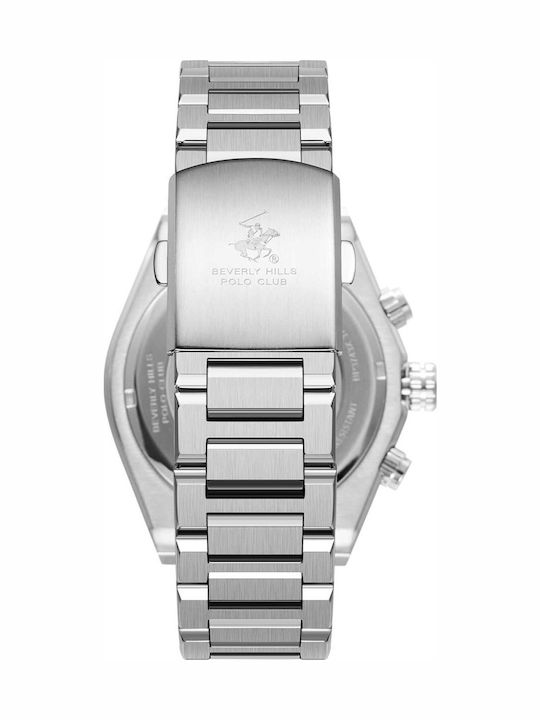 Beverly Hills Polo Club Men's Watch Battery with Silver Stainless Steel Bracelet