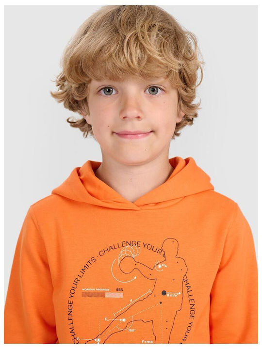 Kids Sweatshirt with Hood and Pockets Orange