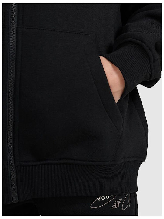 Cardigan pentru copii De bumbac cu Glugă Neagră