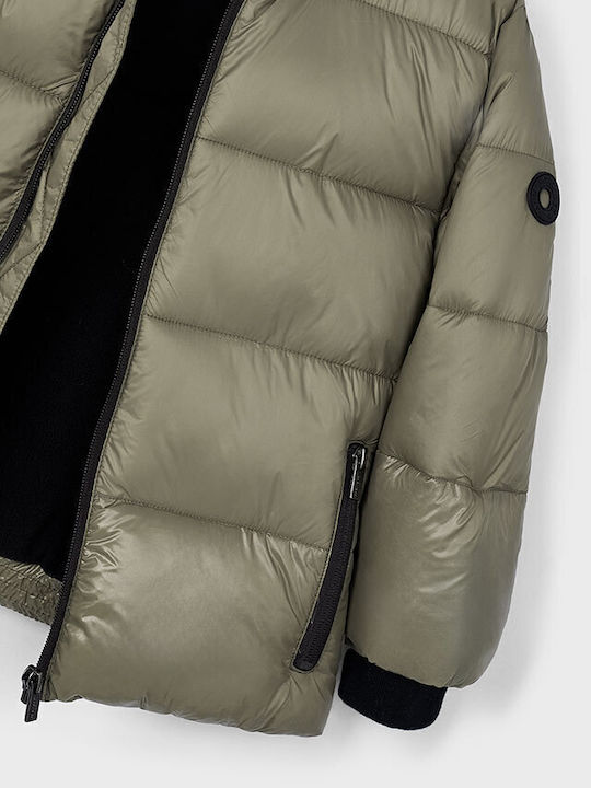 Kids' Casual Jacket Short with Hood Brown